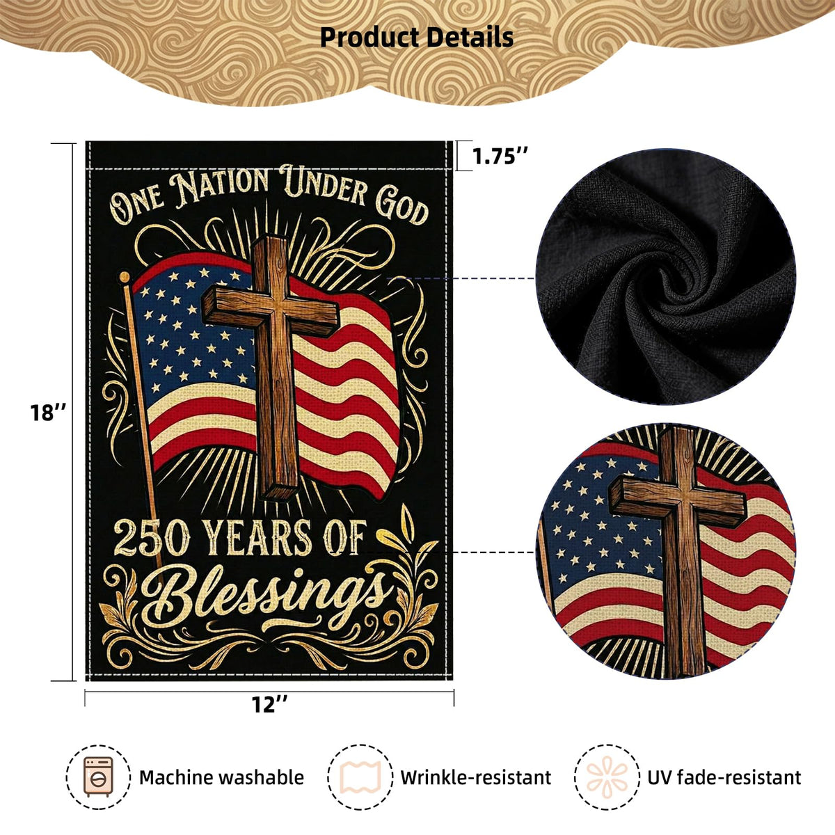 SMBLCE 12x18 yard flag ready for easy stand installation