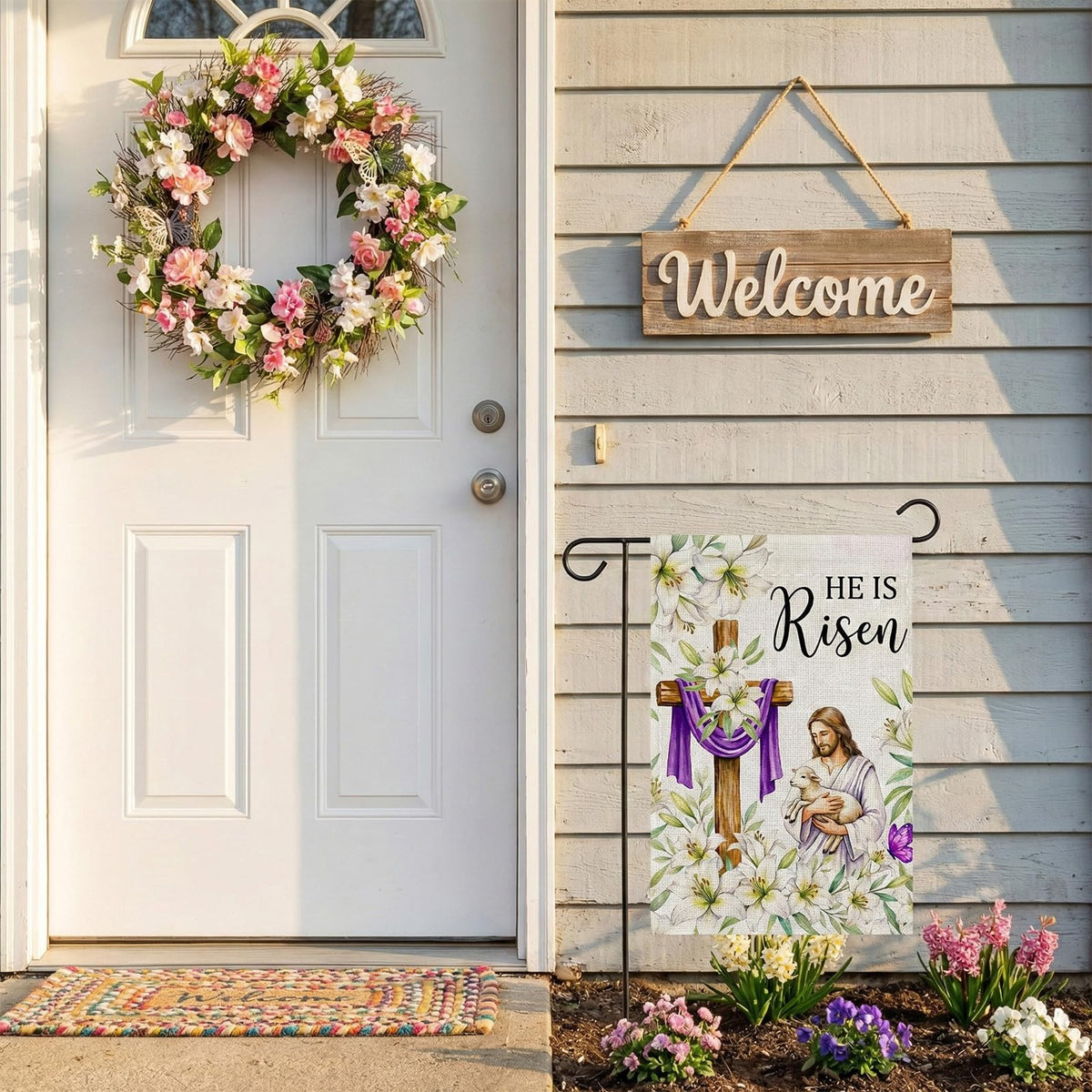 SMBLCE He Is Risen flag ideal for Easter celebrations and seasonal yard decor