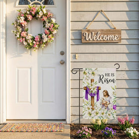 SMBLCE He Is Risen flag ideal for Easter celebrations and seasonal yard decor