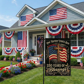 SMBLCE One Nation Under God design enhances patriotic yard decor