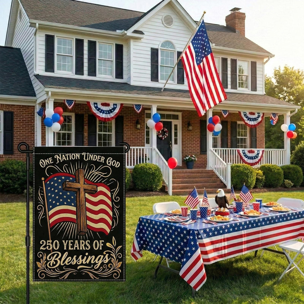SMBLCE semiquincentennial flag display elevating outdoor celebrations