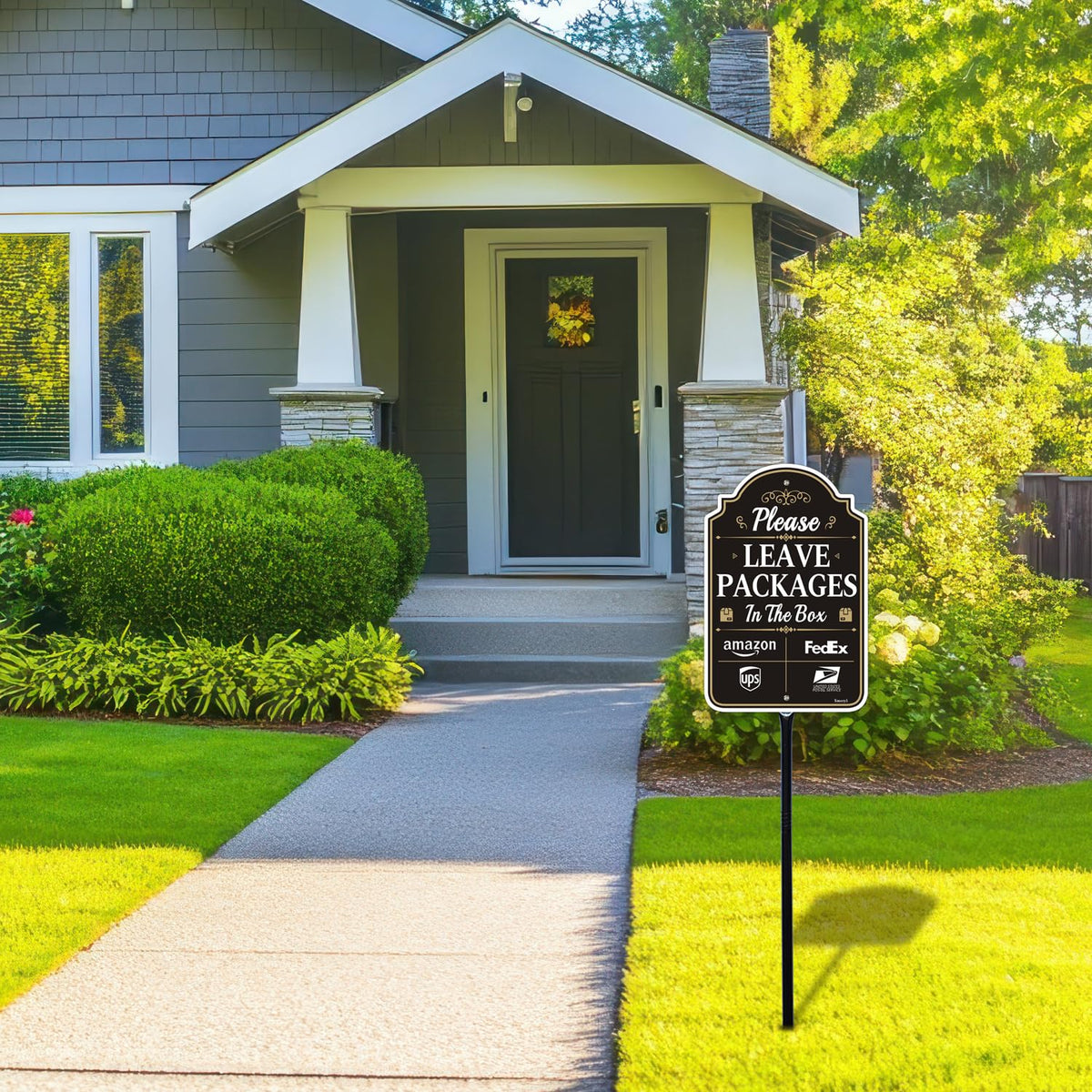 Smeryl box-sign for yard use adds curb appeal and clarity.