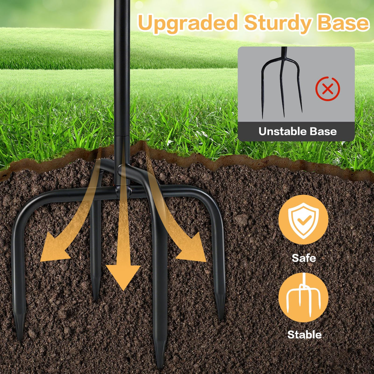 SMFANLIN 4-pronged base boosts stability in rain and wind.