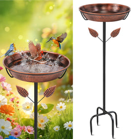 SMFANLIN metal bird bath with stable base for windy gardens.
