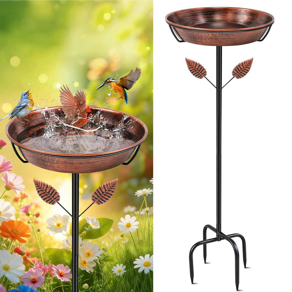 SMFANLIN metal bird bath with stable base for windy gardens.