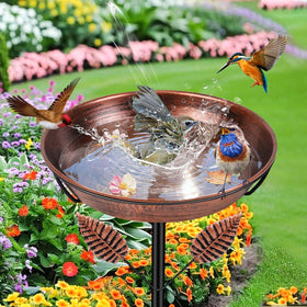 SMFANLIN bird bath with removable bowl for easy cleaning.