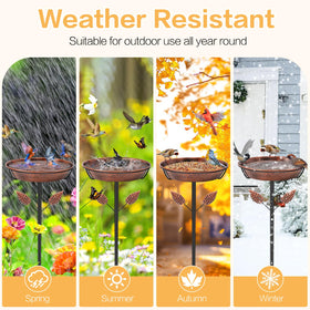 SMFANLIN vintage brown leaf design complements outdoor décor.
