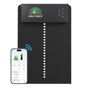SMILE FOREST Smart Coop Door front view with durable predator-proof aluminum