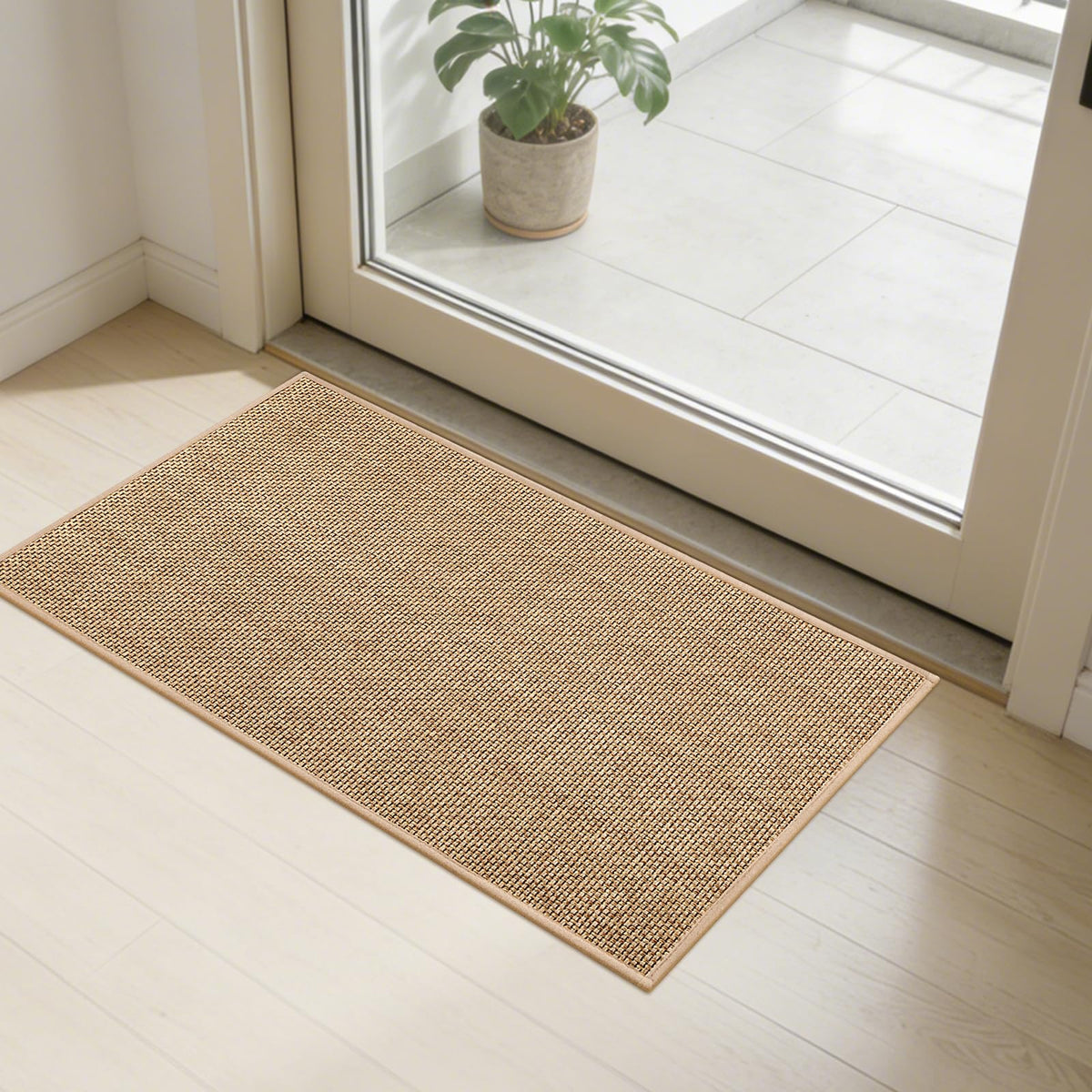 SMILOOL front door mat indoor entrance, front view, entryway sized for easy cleaning