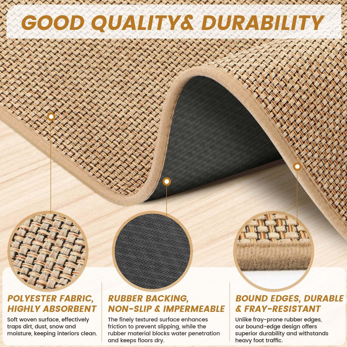 SMILOOL mat absorbs moisture to keep floors dry after rain or snow