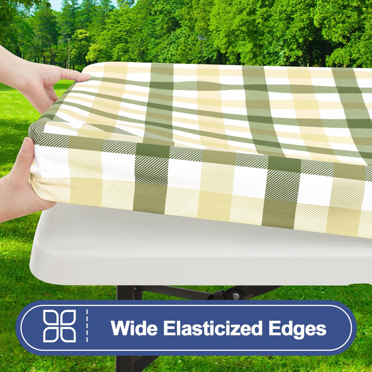 Smiry bench covers with elastic edge providing secure fit on benches
