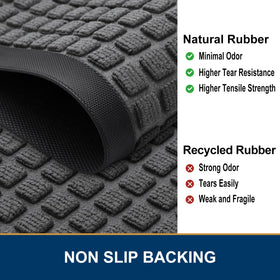 Smiry beveled rubber edge drains water and preserves a dry entry.