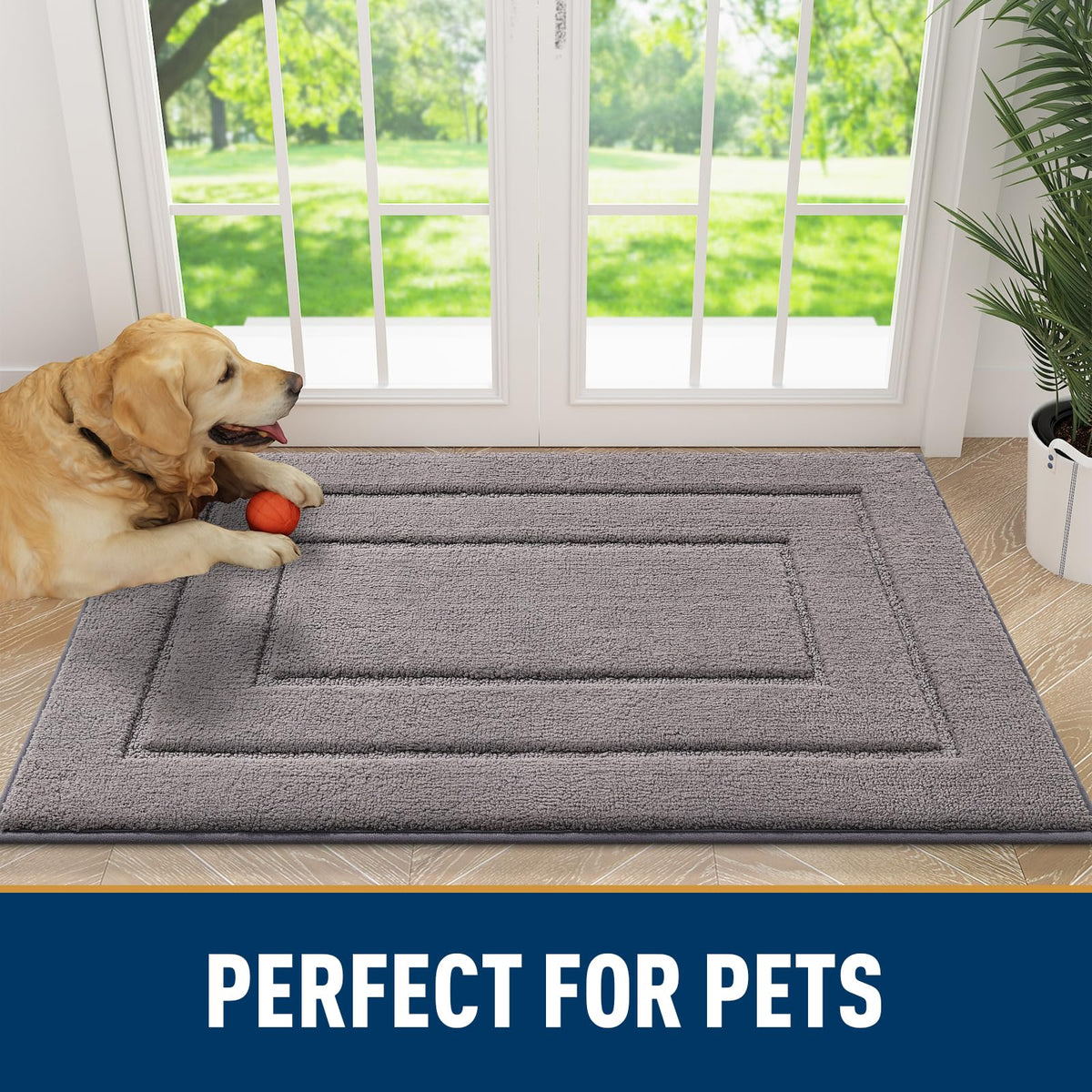 Smiry dog door mat indoor-outdoor versatility helps muddy-paws indoors.