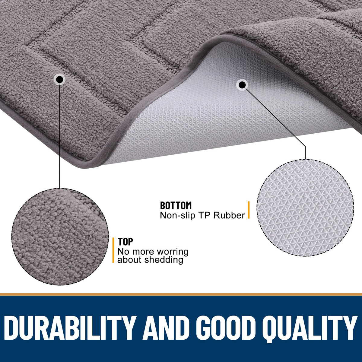 Smiry dog door mat muddy-paws focus demonstrates non-slip backing.