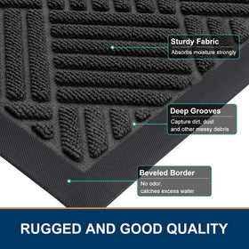 Smiry doormat low-profile bevel edge helps doors open smoothly.