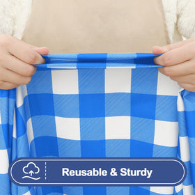 Smiry elastic edge-fit keeps the tablecloth secure on windy outdoor tables.