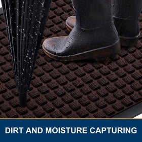 Smiry natural rubber beveled edge prevents water pooling at entry.