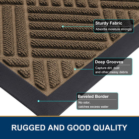 Smiry front door mat low profile design suits tight doorway openings.