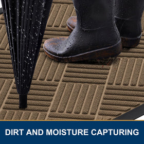 Smiry dirt and moisture trap grooves ideal for rainy entrances.