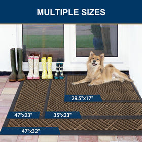 Close-up of Smiry mat showing dirt-trap grooves to keep entryways clean