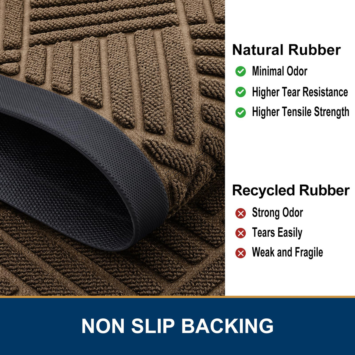 Smiry mat is easy to clean with broom, vacuum, or hose