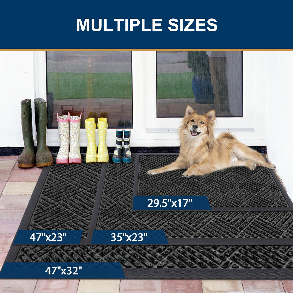 Smiry door mat showcasing natural rubber non-slip surface to prevent slips.