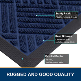 Smiry navy mat non-slip base keeps it in place.