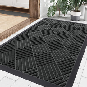 Smiry front door mat outside entrance captures dirt and moisture for a cleaner entry.