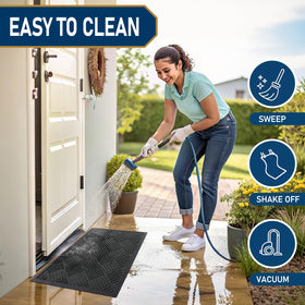 Smiry heavy-duty entryway mat withstands high-traffic environments.