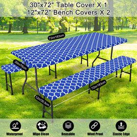 Smiry indoor-outdoor use blue table cover suits many settings