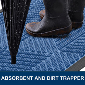 Smiry irregular triangle blue mat adapts for indoor and outdoor use.