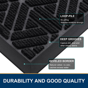 Smiry low-profile mat fits under most doors for smooth opening.