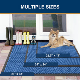 Smiry natural rubber doormat with beveled edge resists water and wear.