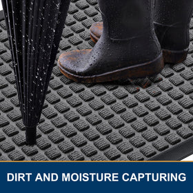 Smiry non-slip door mat low-profile keeps doors opening smoothly while preventing slips.