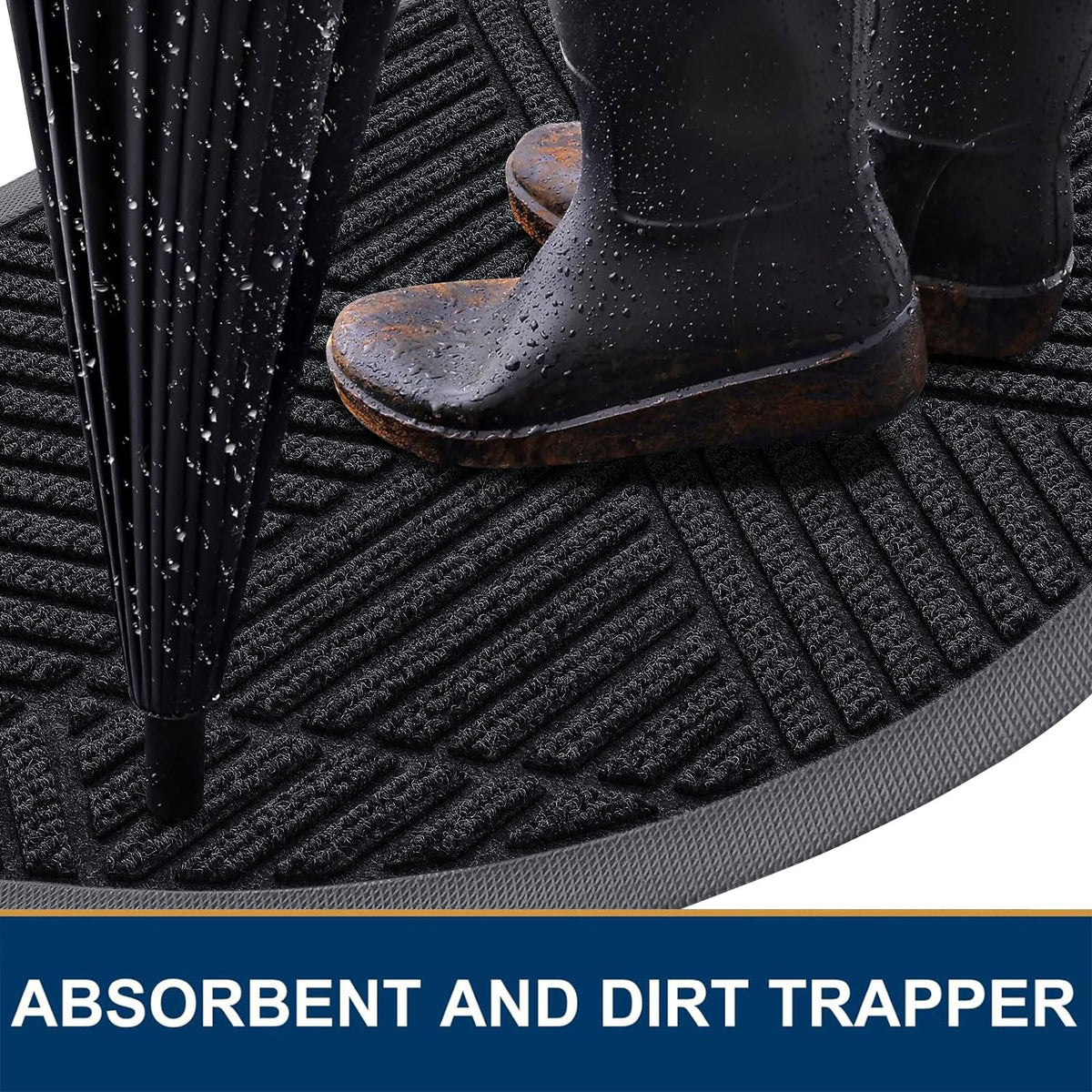 Smiry low-profile mat fits under most doors without catching.