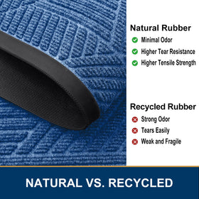 Smiry front mat features non-slip rubber backing for stable placement.