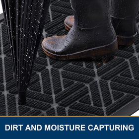 Smiry non-slip rubber liner provides grip to prevent slipping on wet floors.