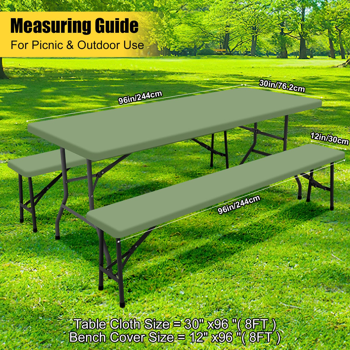Smiry outdoor dining setup with table and benches.