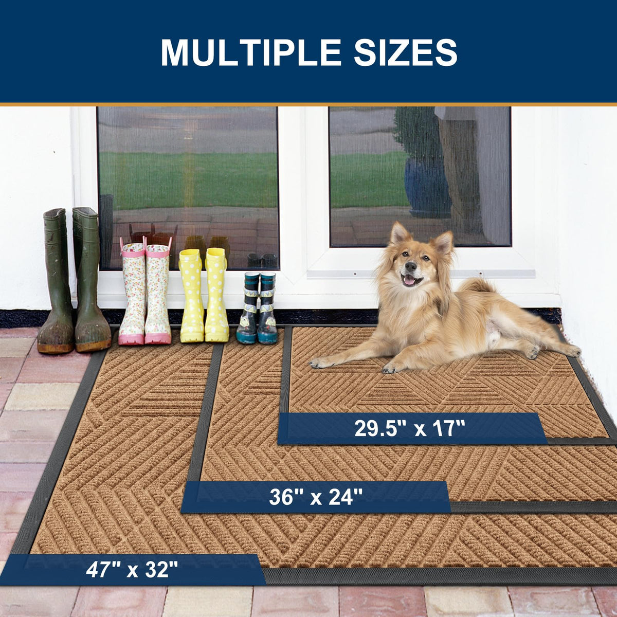 Smiry doormat for both outdoor and indoor entryways in coffee