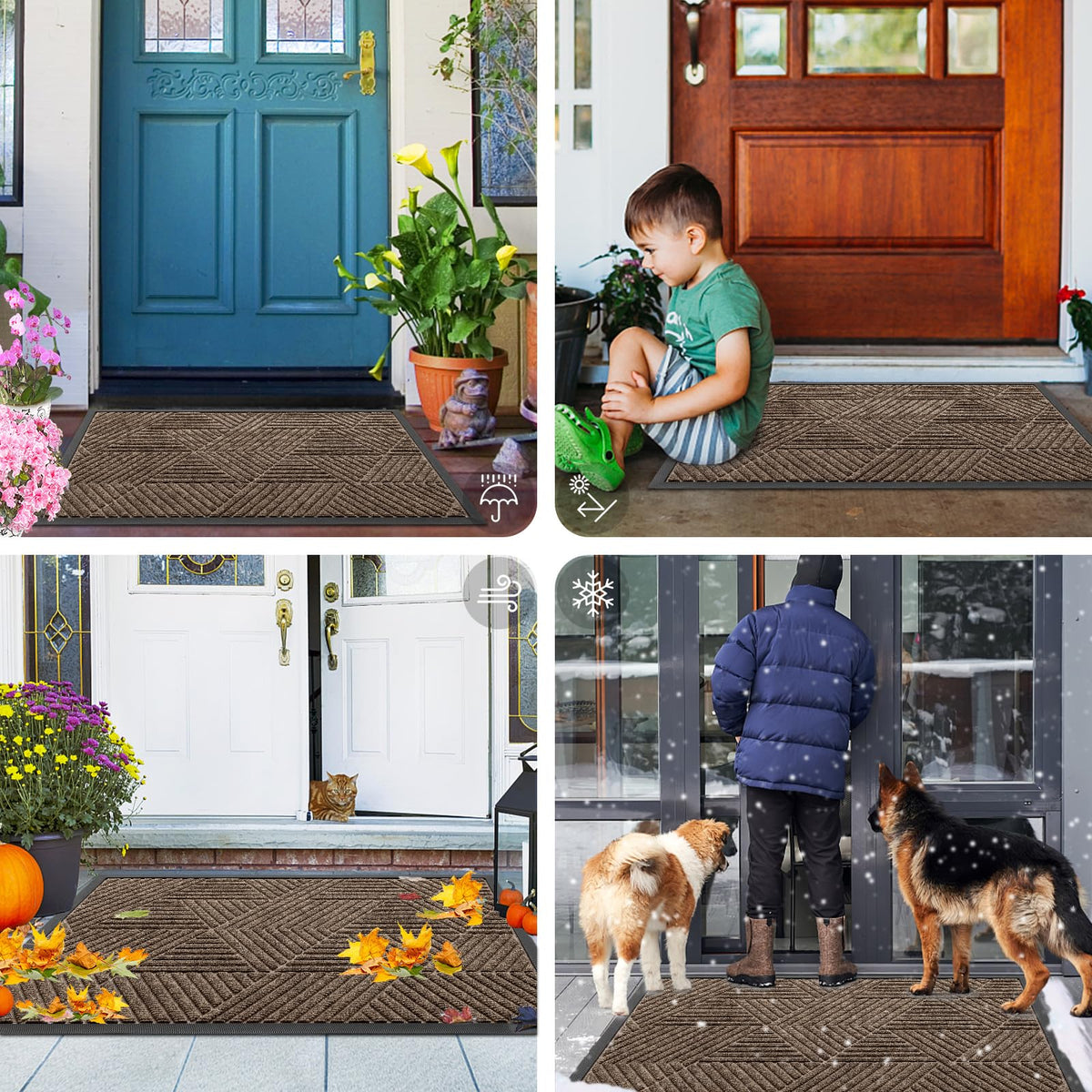 Smiry outdoor-indoor use mat preserves cleanliness at entryways.