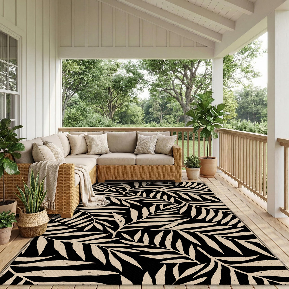 Smiry Outdoor Rug 5x8 suitable for patios, decks, beaches, and picnics, indoors or outdoors