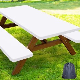 Smiry picnic table cover protects a 72x30 inch table from spills and dirt.