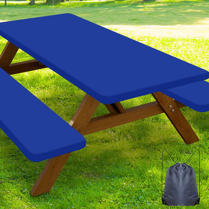 Smiry picnic table cover 72x30 inches protects the surface with a waterproof, spill-beading layer.