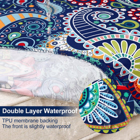 Smiry stretch-fit outdoor cushion cover shows secure fit for varied seats