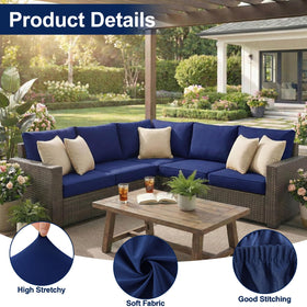 Smiry machine washable navy blue cushion cover for easy maintenance.