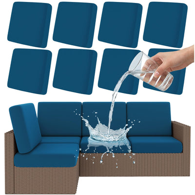 Smiry waterproof cushion cover in peacock blue protects outdoor cushions from spills and wear