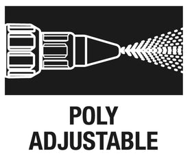 Adjustable poly nozzle switches from cone to stream for versatility