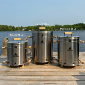 Smoked Grillers barrel smoker ideal for balconies and backyards.