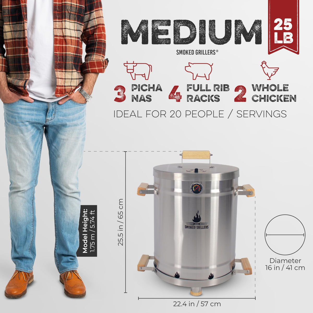 Smoked Grillers barrel smoker hanging meats for easy load.