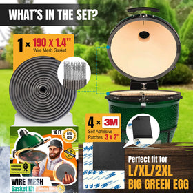 Smoker Chef 16ft wire mesh gasket enables simple installation and seal improvement